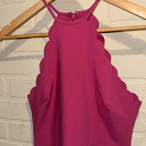 Likely Everly Dress Scalloped Halter Pink Size 4 NEW Revolve - Picture 3 of 6